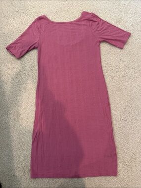 Old Navy Mauve Ribbed Cotton Dress